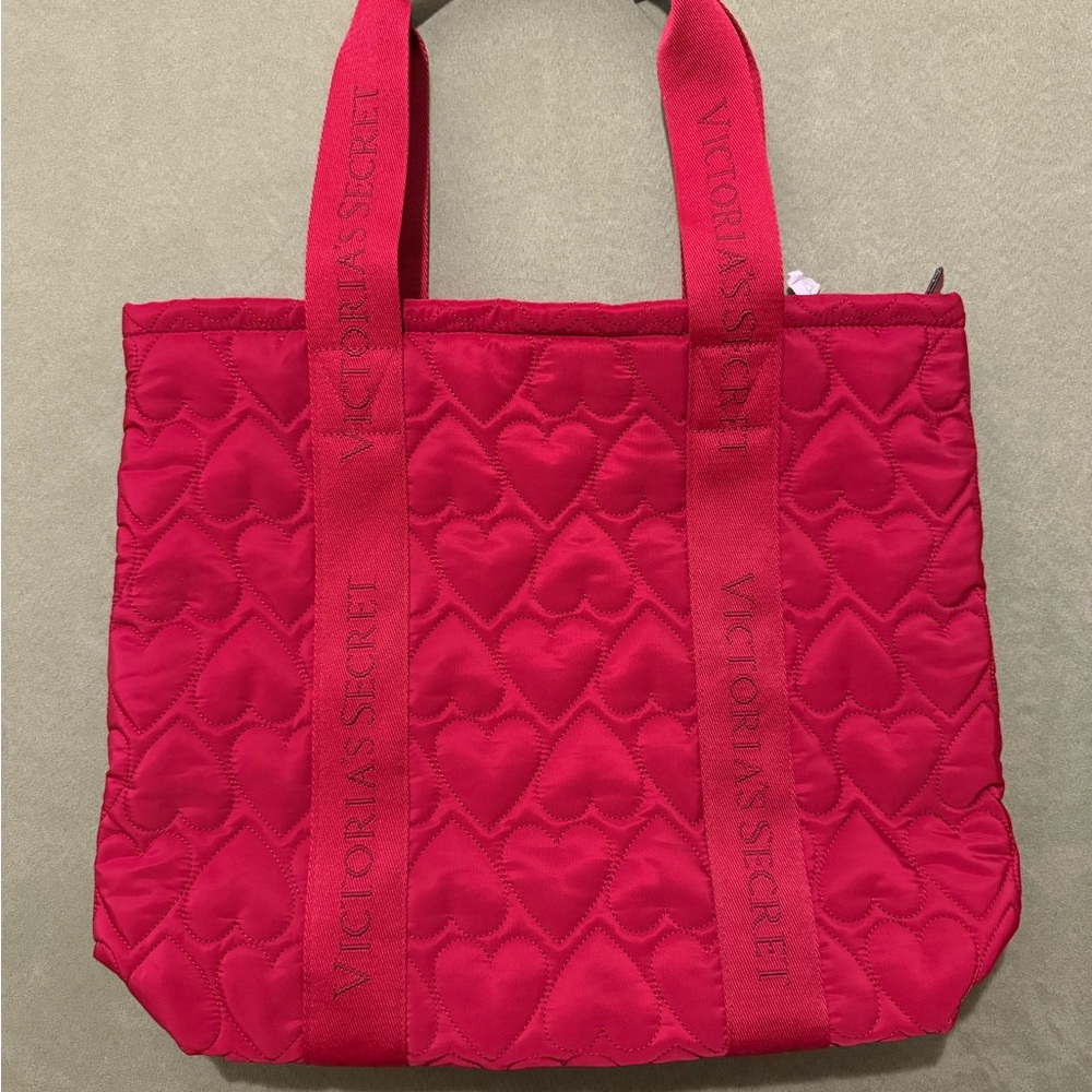 Victoria's Secret Red Quilted Tote Bag